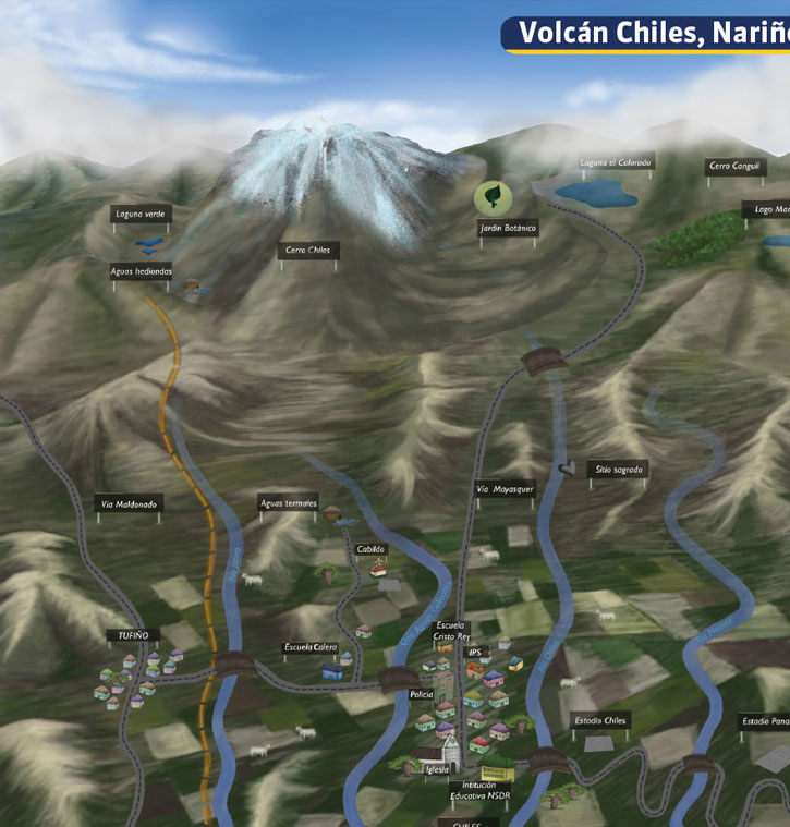 Infografía Volcán Chiles, Nariño