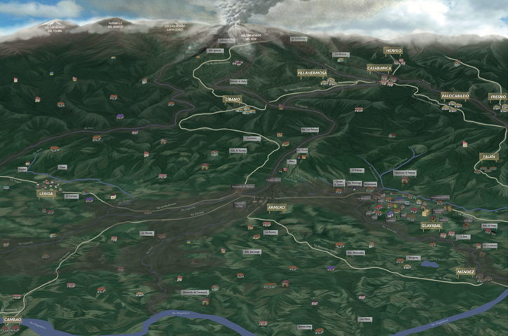 Mapa participativo frente al riesgo volcánico Armero - Guayabal, Tolima