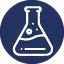 ícono: recipiente de vidrio para hacer experimentos o elmatraz